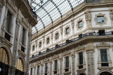details of the roof Galleria Vittorio Emanuele II in Milan, Italy