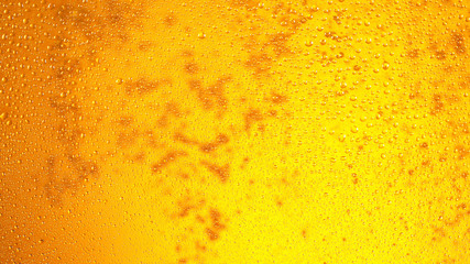 Detail of beer drink with bubbles