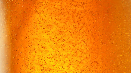 Detail of beer drink with bubbles