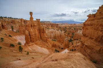 hiking the rim trail in bryce canyon national park in utah in the usa