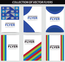 collection of geometric shapes flyers, mega pack brochure design template