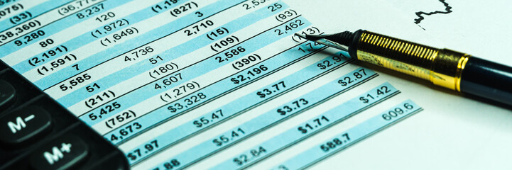 Financial accounting stock market graphs analysis. Financial business planning, Balance the investment portfolio