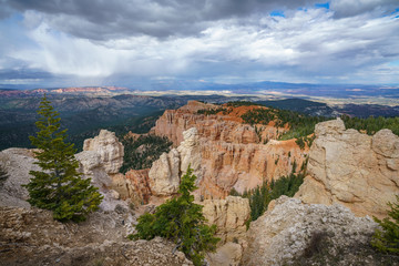 rainbow point in bryce canyon national park in utah in the usa