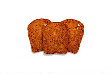 Fresh sliced multigrain bread isolated on white background.