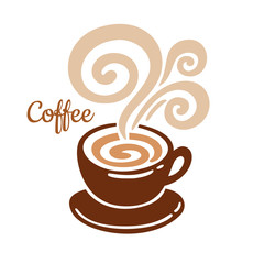 Obraz premium coffee cup icon with smoke. vector illustration