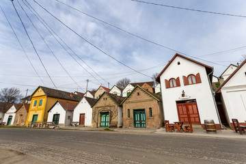 Wine cellars of Villany the most famous red wine region in Hungary.