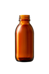 Open medicine bottle close up isolated on white