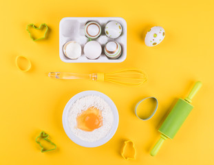 Easter Baking Cooking Ingredients. Bakery concept.