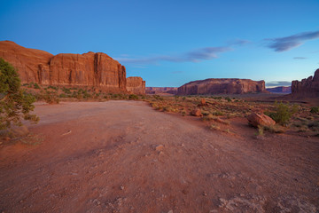 sunset at artists point in monument valley, usa