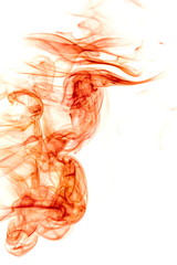 Red smoke on white background