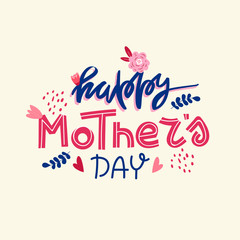 Fototapeta na wymiar Spring Mother day holiday text isolated on white.