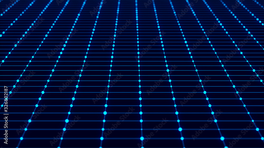 Leinwandbilder Network connection dots and lines. Technology background. Plexus. Big data background. 3d rendering.