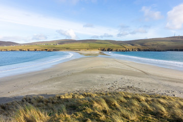Fototapeta na wymiar St Ninian beach Tombolo Shetland