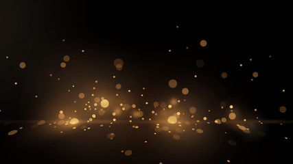 Luxury gold bokeh on black background	