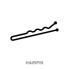 hairpin flat icon on white transparent background. You can be used black ant icon for several purposes.	