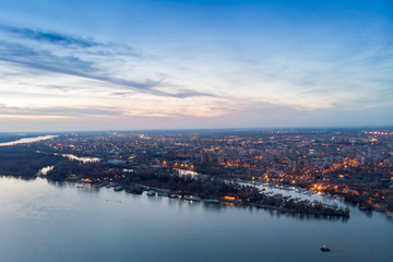 panoramic view of the city Novi Sad at night
