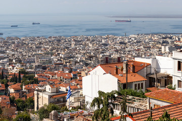 Panorama of city of Thessaloniki,  Greece