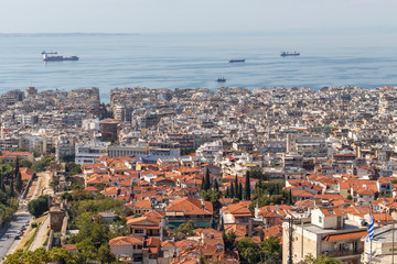 Panorama of city of Thessaloniki,  Greece