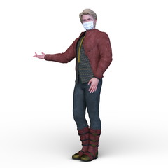 フェイスマスクの男性