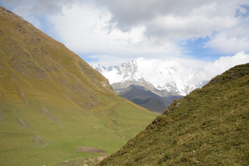 Ushguli, Georgia - October 3, 2018: Village of Ushguli in Svaneti region