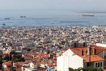 Panorama of city of Thessaloniki,  Greece