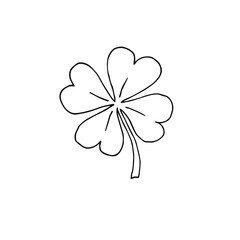 Vector hand drawn doodle sketch shamrock clover isolated on white background