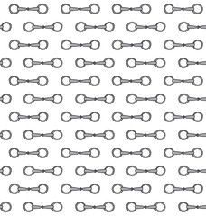 Vector seamless pattern of gray hand drawn doodle sketch horse equestrian bit isolated on white background © Sweta
