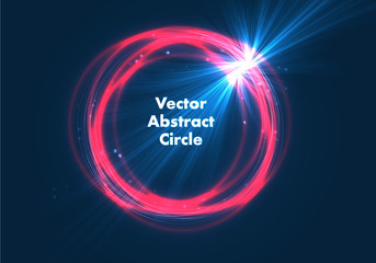 Abstract vector neon circle ring for brochure design. Vector illustration.
