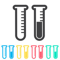 Test-tube multi color icon set. Simple glyph, flat vector of medical icons for ui and ux, website or mobile application