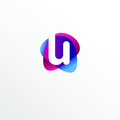 Initial Letter U Funny Colorful Logo Design