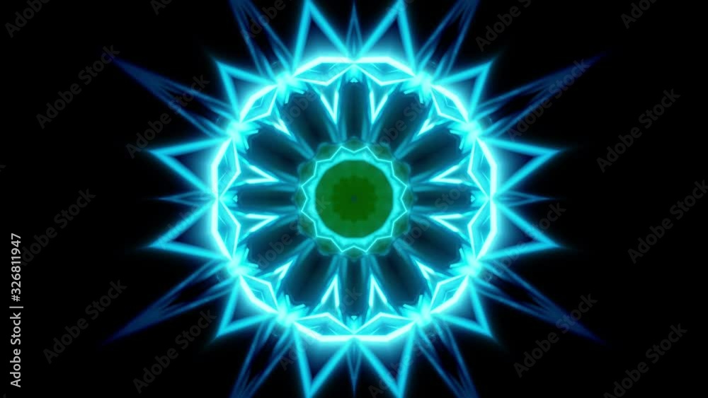 Wall mural colorful kaleidoscope style 3d render animation loop