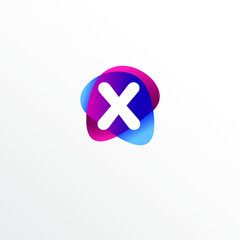 Obraz premium Initial Letter X Funny Colorful Logo Design