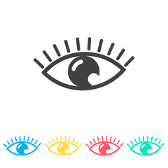 Eye multi color icon set. Simple glyph, flat vector of medical icons for ui and ux, website or mobile application