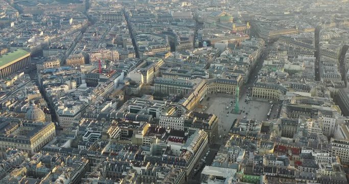 Drone shot in Paris above place vend&ocirc;me