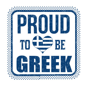 Proud to be greek sign or stamp