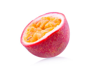 Focus passion fruit isolated on a white background
