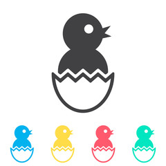 Chick egg multi color icon set. Simple glyph, flat vector of spring icons for ui and ux, website or mobile application