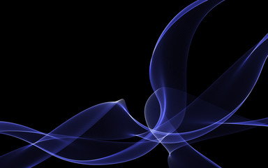 Dark abstract background with a glowing abstract waves