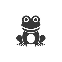 Frog. Isolated icon. Animal glyph vector illustration