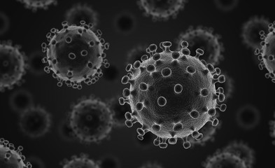 COVID-19. Coronavirus outbreak. 2019-2020. 3d illustration.