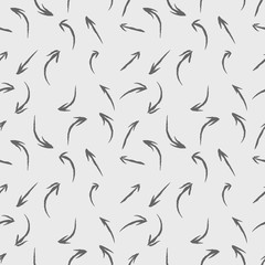 Curved arrows seamless pattern vector hand drawn