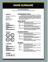 best resume template vector design for job application