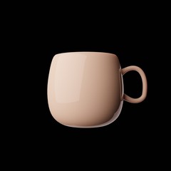 cup isolated on black background