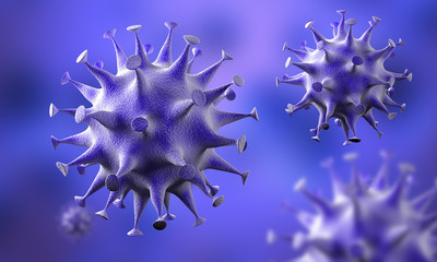 coronavirus cells outbreak, epidemic of coronavirus disease 2019-2020. COVID-19, caused by the SARS-CoV-2 virus. 3d rendering