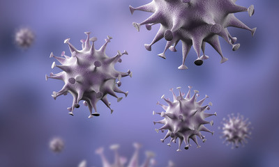 coronavirus cells outbreak, epidemic of coronavirus disease 2019-2020. COVID-19, caused by the SARS-CoV-2 virus. 3d rendering