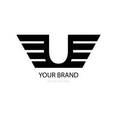 letter u wing logo vector © Abd