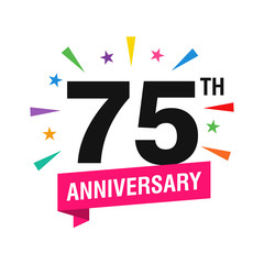 75th Years Anniversary Logo Design Vecto