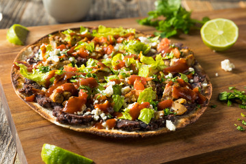 Homemade Big Tostada with Chicken