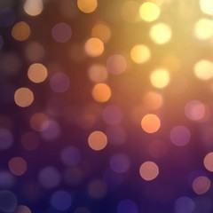 Fototapeta premium Bokeh pattern on blur purple yellow gradient background. 