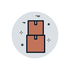 Isolated delivery boxes fill block style icon vector design